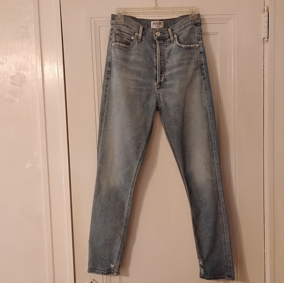 AGOLDE Revolve Nico Jean High Rise Slim Fit in Embark Wash, A093 1090, Size 25 - Picture 7 of 16